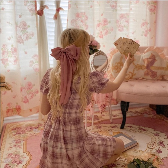 Cottagecore princess gingham purple dress💗 - Picture 3 of 4